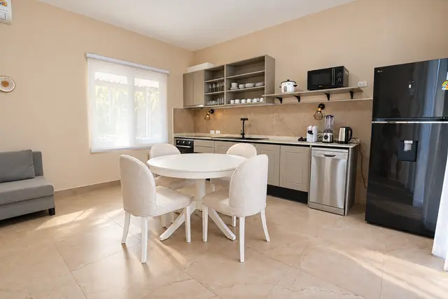 Bright modern kitchen dining room