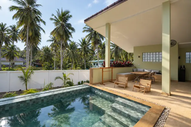 Tropical terrace with pool