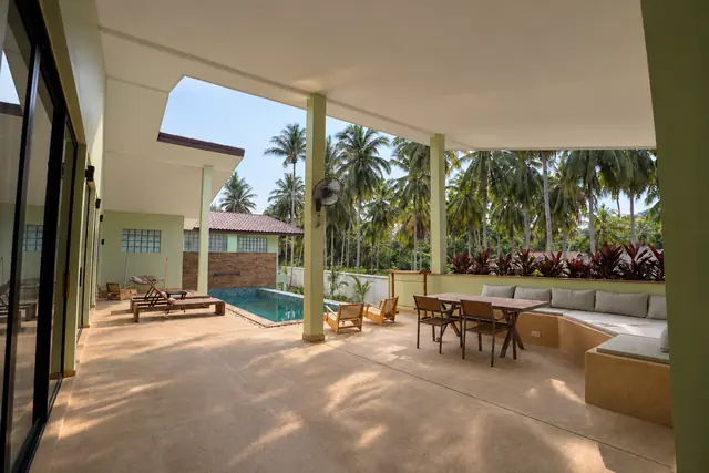 Tropical veranda by the pool